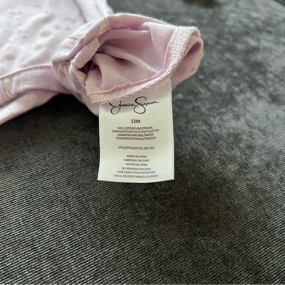 NWT Jessica Simpson Purple Coverall and Headband Set Size 12 Months - Picture 4 of 6